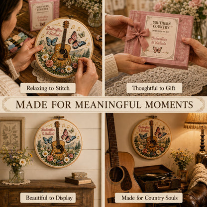 🧵 Southern Country Embroidery Kit Collection | Beginner-Friendly Wooden Hoop Art DIY Keepsake 🌼