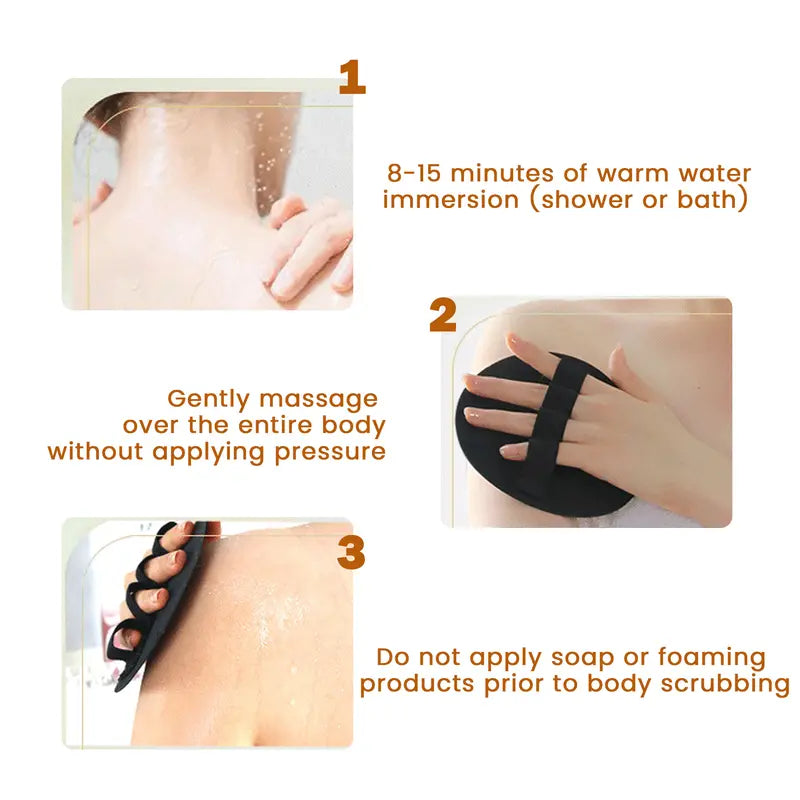 🚿 4PCS Soft Rubber Shower Scrubber Set – Gentle Body Exfoliating Brush