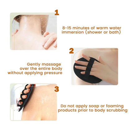 🚿 4PCS Soft Rubber Shower Scrubber Set – Gentle Body Exfoliating Brush