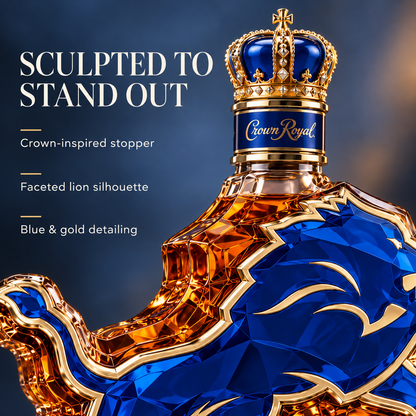 🦁 Lions Pride 3D Collector’s Bottle & Gift Box – Royal Blue & Gold Display Edition