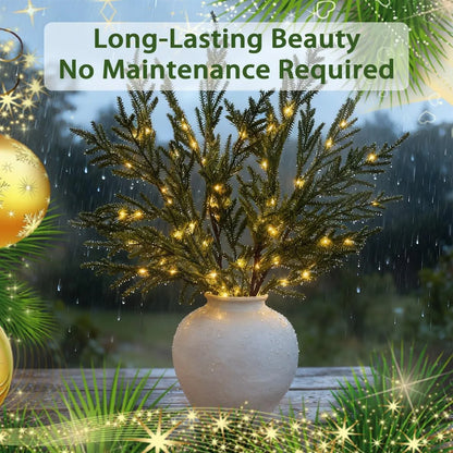 Lighted Norfolk Pine Branches – DIY Holiday Greenery Set