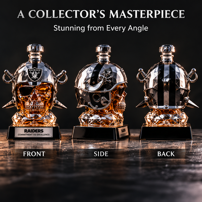 💀 Football Skull Decanter 🏈 750mL Game-Day Home Bar Display