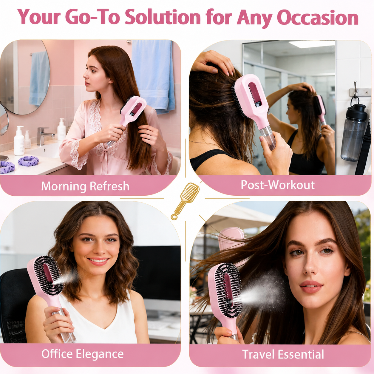 HydraMist™ 2-in-1 Spray Hair Brush | Detangling Brush with Fine Mist Water Spray