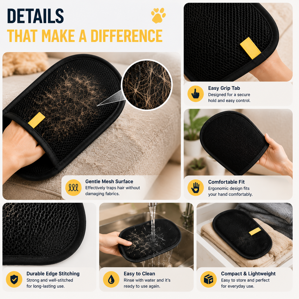 Effortless Pet Hair Removal Glove