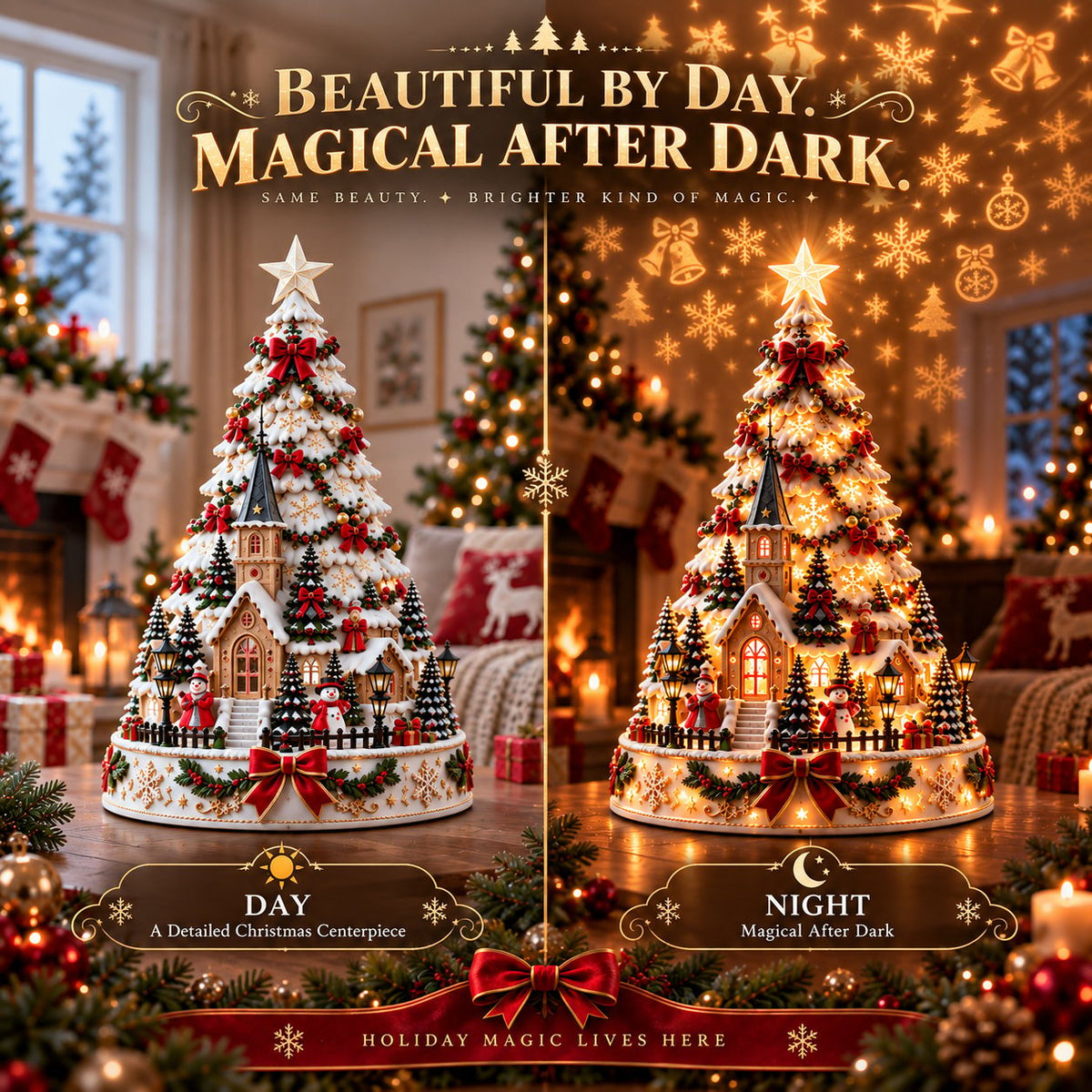 🏆 6,000+ Sold - 🎄MerryRealm Christmas Village Lightscape Tree