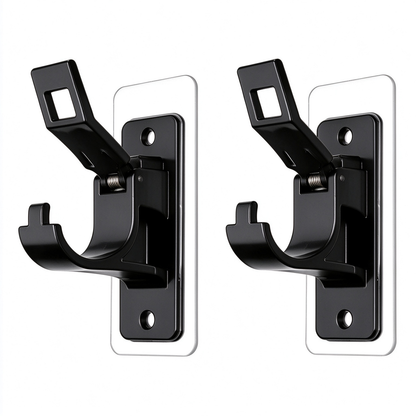 2-Pack No-Drill Curtain Rod Brackets, Self-Adhesive Multifunctional Acrylic Gel Rod Holder Hooks 🏠