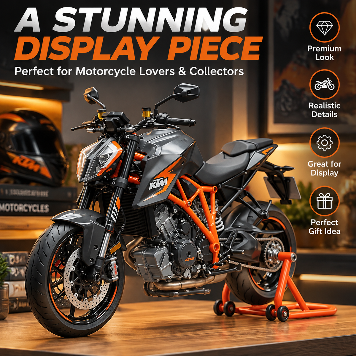 🏍️ 1:6 DIY Motorcycle Model Kit 🔧 Fuel-Powered Engine Build