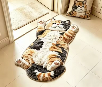 🐱Last Day 49% OFF🔥🔥🔥Chubby Tabby Cat Shaped Rug 🤎