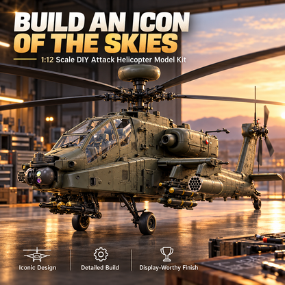 🔥🔥LAST DAY 49% OFF🚁Apache Attack Helicopter Model Kit – Build Your Own Military Aviation Legend