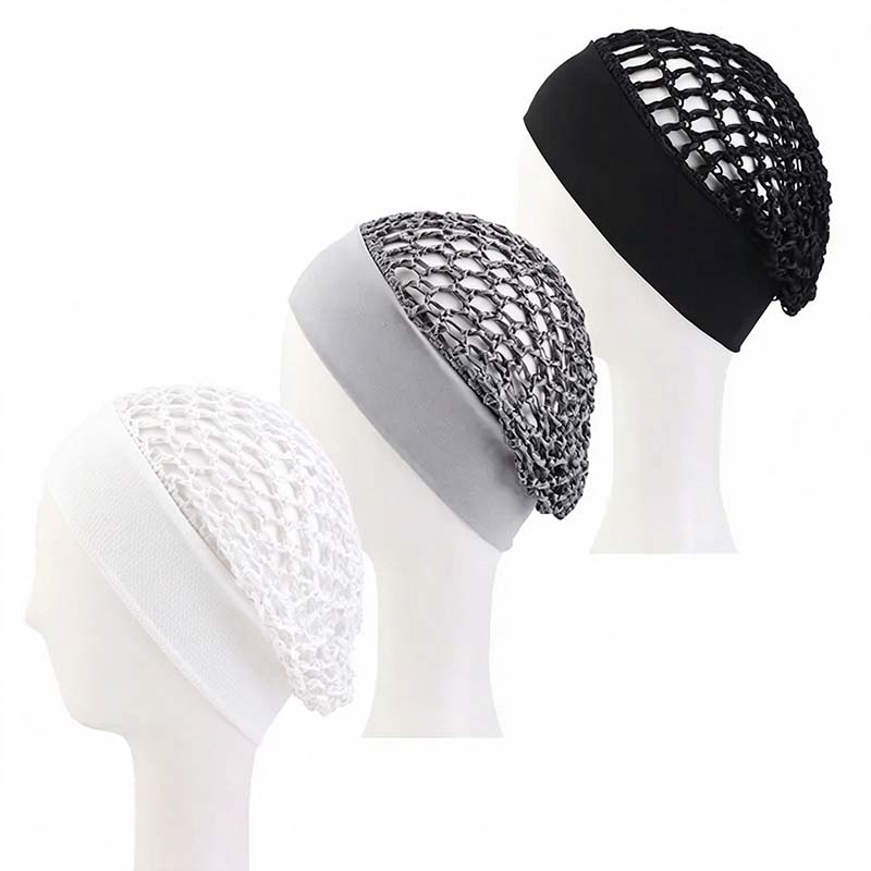 3-Piece Stretchy Wide-Edge Sleeping Cap Set, Soft Protection Bonnet for Nighttime Hair Care & Beauty??