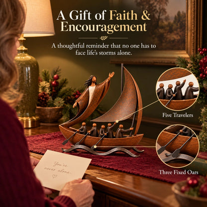 ⛵✝️ Faith Will Carry You – Hope & Perseverance Sailboat Decor
