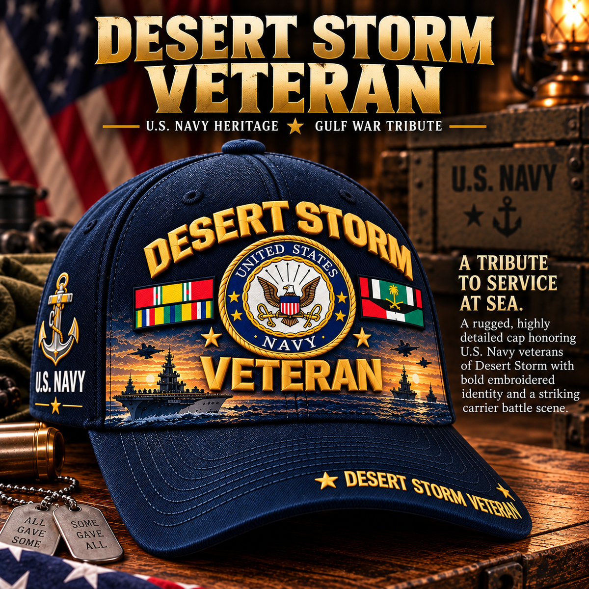 🏆Last Day Promo: 45% OFF! 🏜️Desert Storm Veteran Tribute Cap （1991–2026 -35TH ANNIVERSARY）