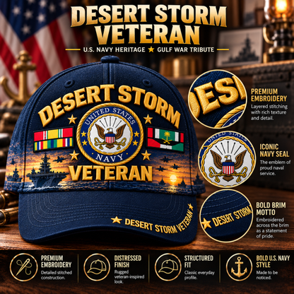 🏆Last Day Promo: 45% OFF! 🏜️Desert Storm Veteran Tribute Cap （1991–2026 -35TH ANNIVERSARY）