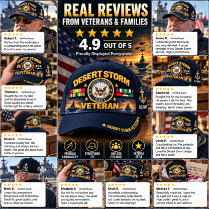 🏆Last Day Promo: 45% OFF! 🏜️Desert Storm Veteran Tribute Cap （1991–2026 -35TH ANNIVERSARY）