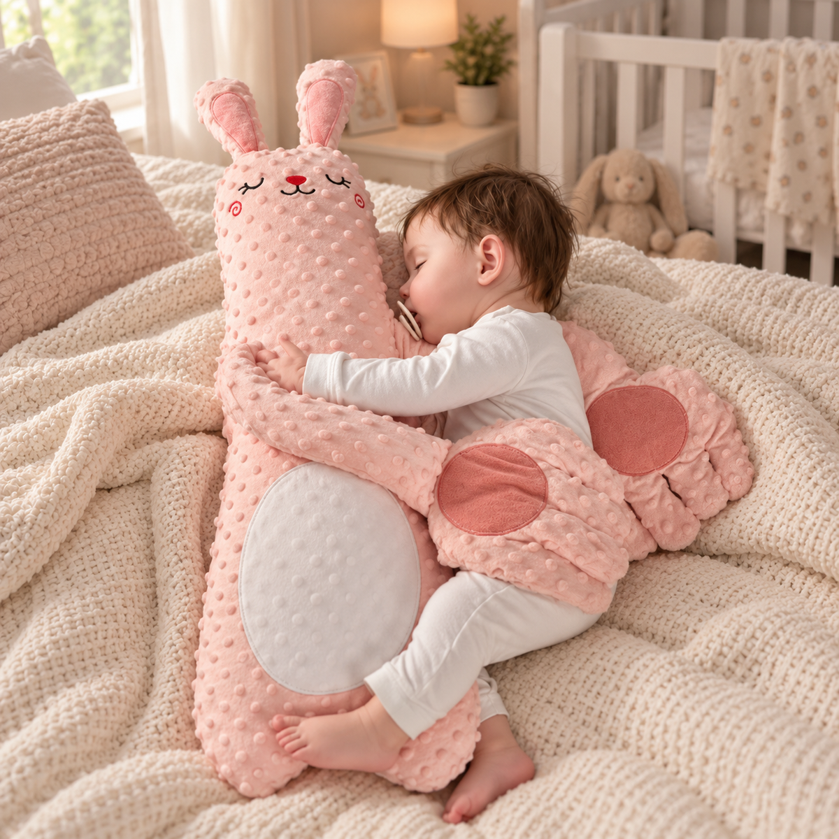 💗 Long-Arm Patting Plush Companion – 3 Gentle Modes & Remote Control
