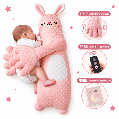 💗 Long-Arm Patting Plush Companion – 3 Gentle Modes & Remote Control