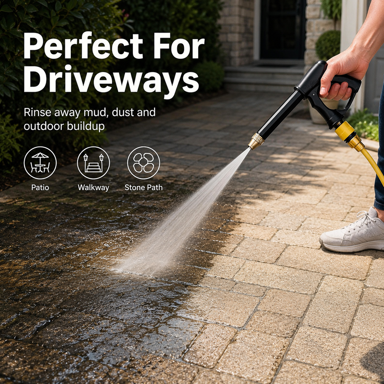 🚀Save 50% Today 💦 Portable High-Pressure Water Sprayer – Adjustable Jet for Cars, Patios & Gardens