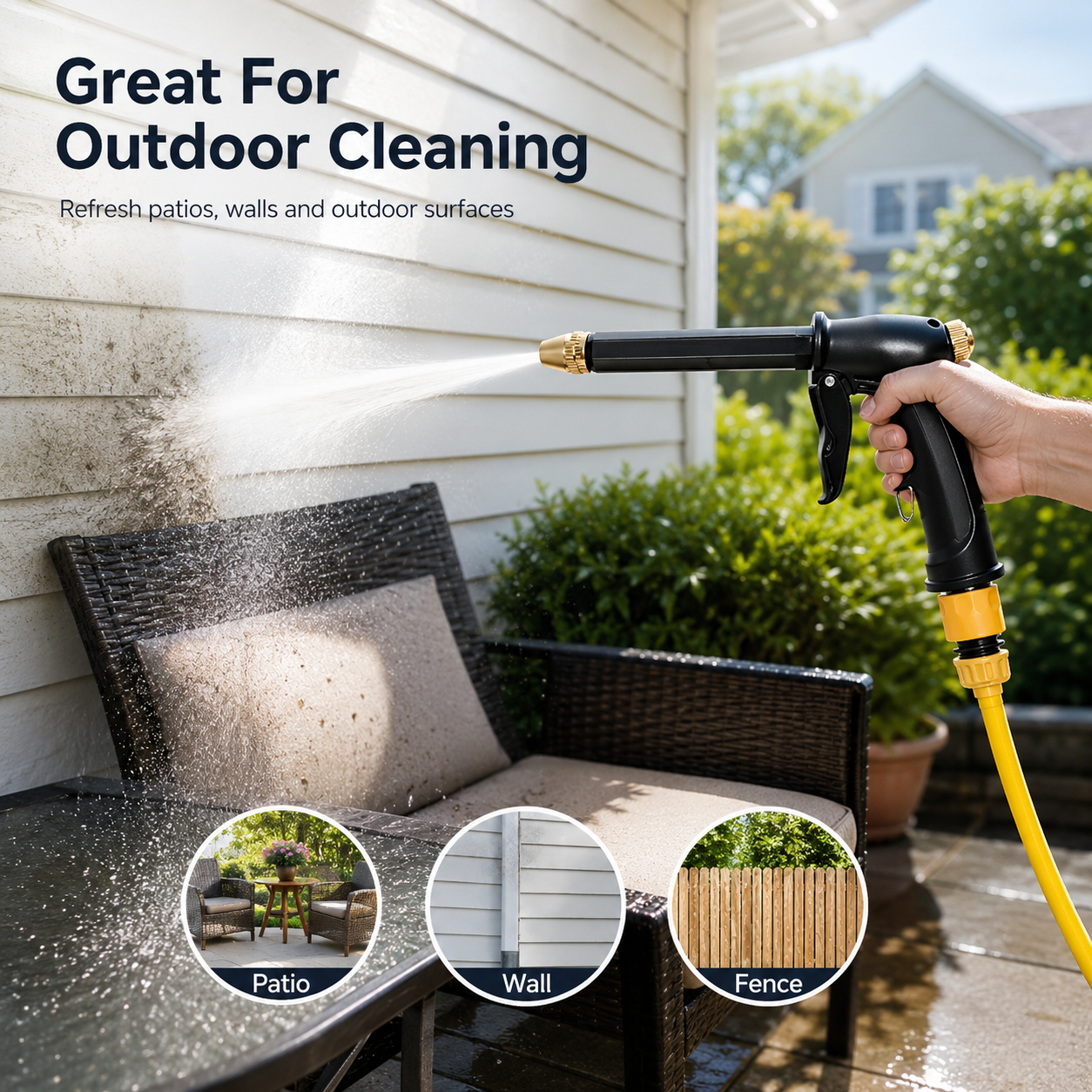 🚀Save 50% Today 💦 Portable High-Pressure Water Sprayer – Adjustable Jet for Cars, Patios & Gardens