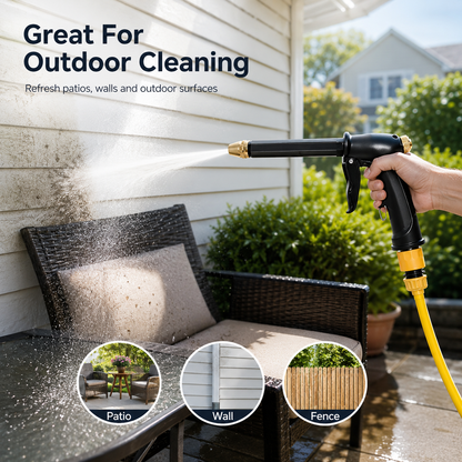 🚀Save 50% Today 💦 Portable High-Pressure Water Sprayer – Adjustable Jet for Cars, Patios & Gardens