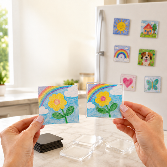 🎨 Kids’ Artwork Fridge Magnet Frames 🧲 Turn Drawings Into Keepsakes 💛