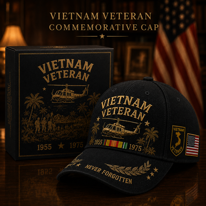 🎖️ Vietnam Veteran 1955–1975 Commemorative Memorial Embroidered Tribute Cap 🇺🇸