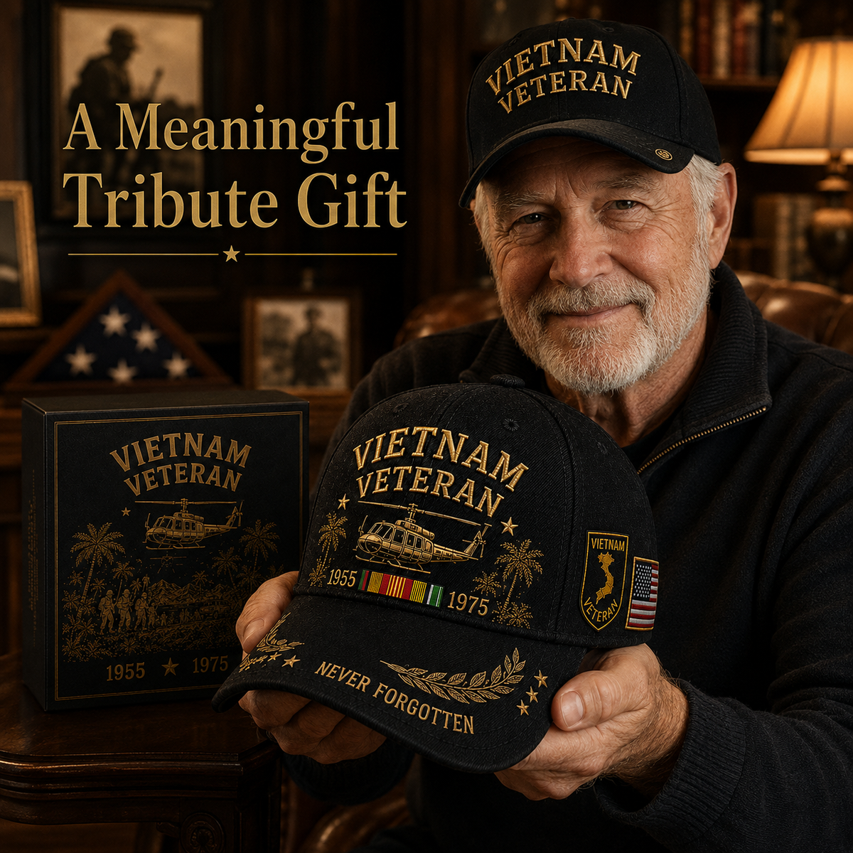 🎖️ Vietnam Veteran 1955–1975 Commemorative Memorial Embroidered Tribute Cap 🇺🇸