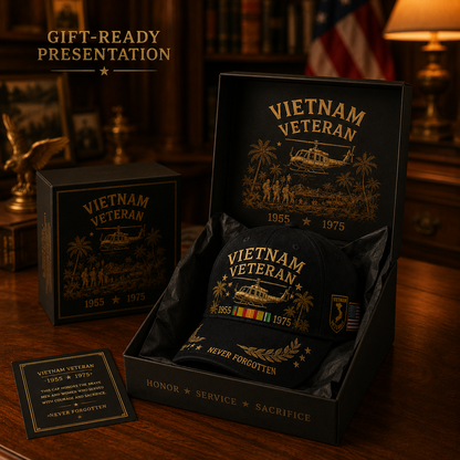🎖️ Vietnam Veteran 1955–1975 Commemorative Memorial Embroidered Tribute Cap 🇺🇸