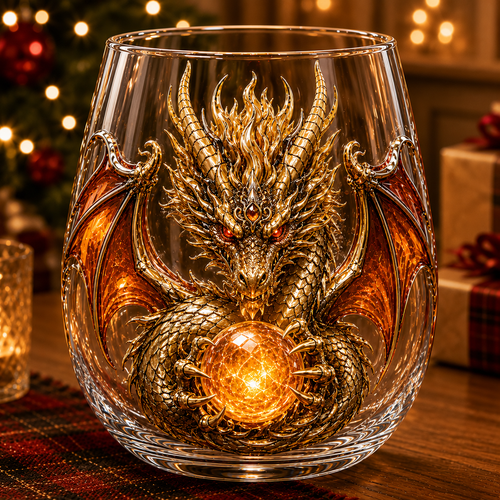 🐲 3D Sculpted Dragon Glass – 12oz Fantasy Bar Centerpiece ✨