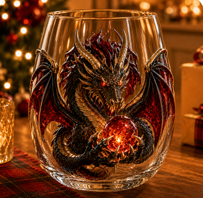 🐲 3D Sculpted Dragon Glass – 12oz Fantasy Bar Centerpiece ✨