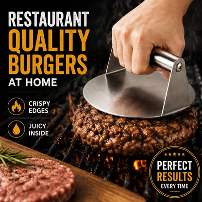 🍖 50% OFF Heavy-Duty Stainless Steel Meat Press for Faster, Even Cooking 🔥