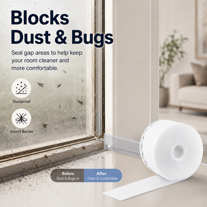 🔥 50% OFF 2-Pack 32.8FT Self-Adhesive Weather Strips 🏠 Seal Door, Window & Shower Gaps