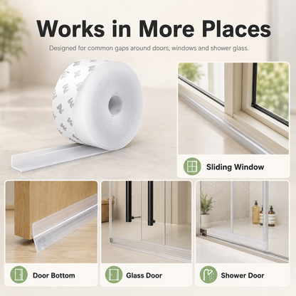 🔥 50% OFF 2-Pack 32.8FT Self-Adhesive Weather Strips 🏠 Seal Door, Window & Shower Gaps