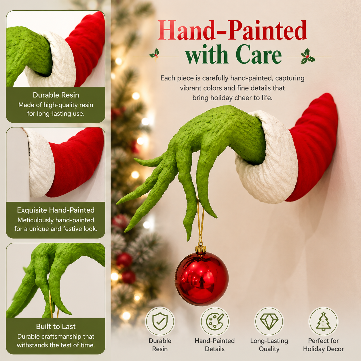 ✨ Save 40% Today 🎄 Mischievous Green Hand Christmas Wall Decor