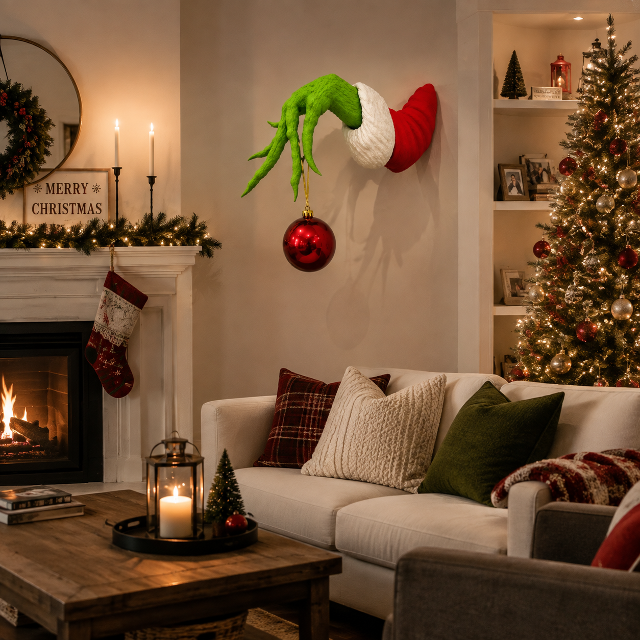 ✨ Save 40% Today 🎄 Mischievous Green Hand Christmas Wall Decor