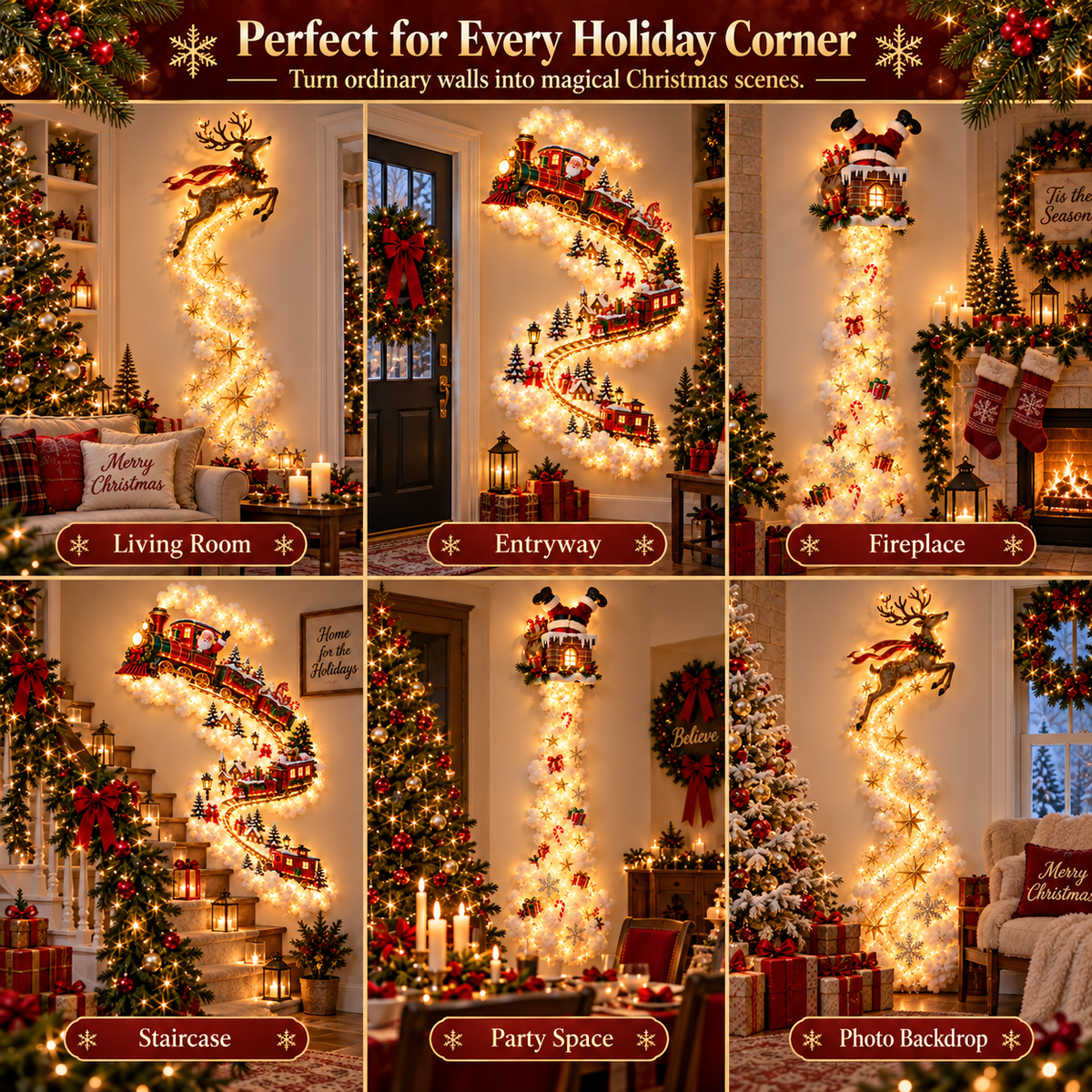 🎄 LAST CHANCE 50% OFF — Christmas Magic Trail Wall Light That Brings Your Holiday Walls to Life