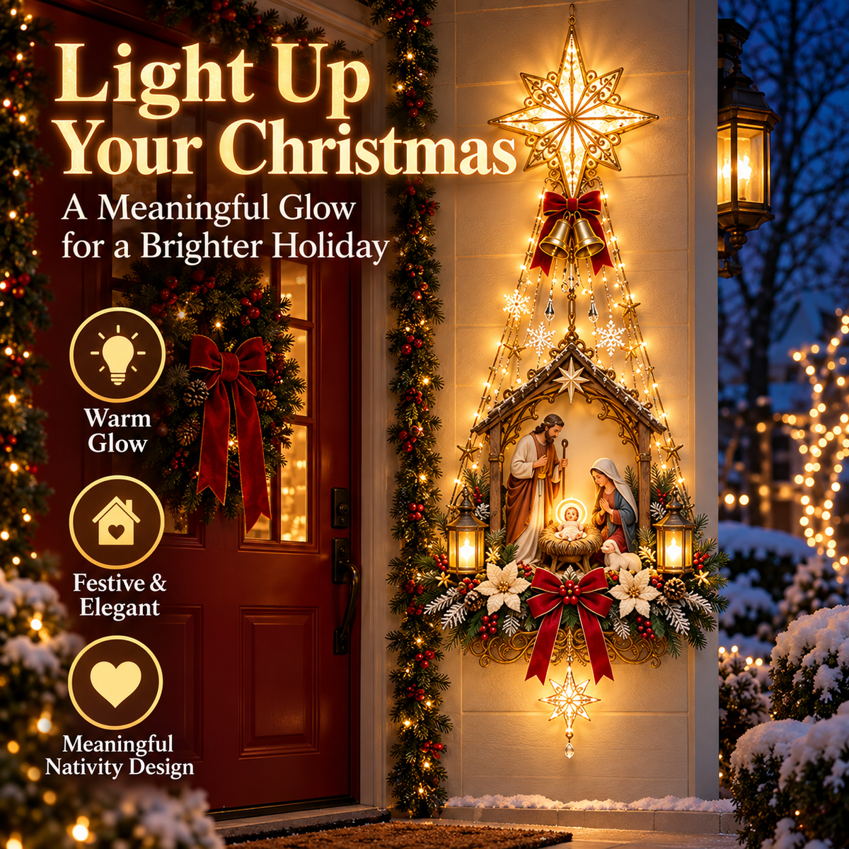 ✨ 49% OFF – Star of Bethlehem Nativity Wall Light – Bring the Heart of Christmas Home🎄