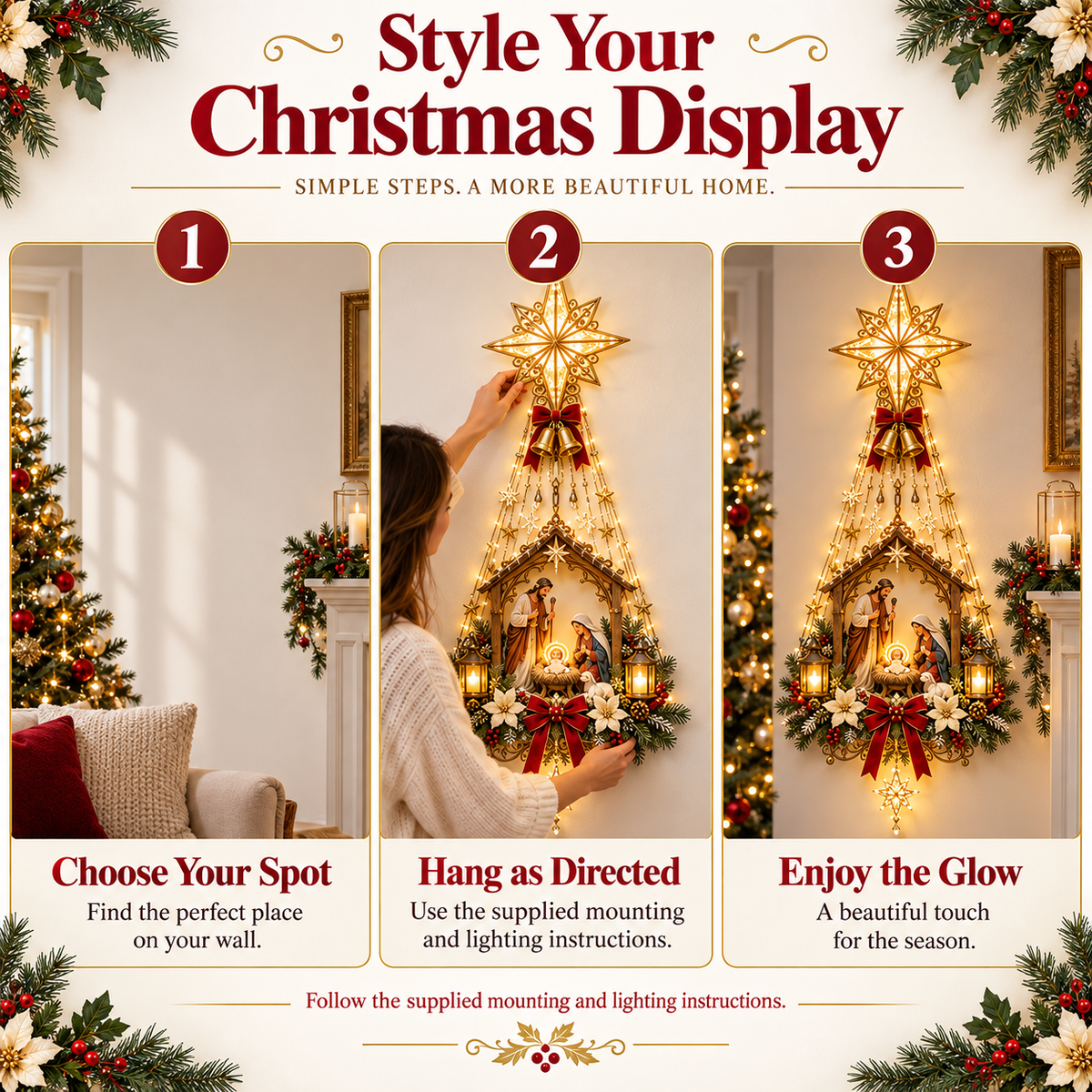 ✨ 49% OFF – Star of Bethlehem Nativity Wall Light – Bring the Heart of Christmas Home🎄