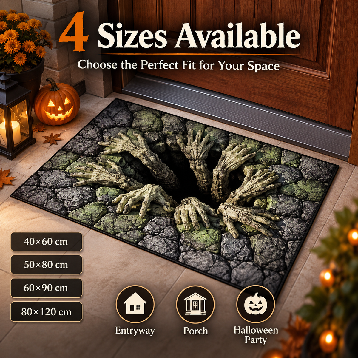 🎃 50% OFF Halloween 3D Optical Illusion Mat – Make Guests Look Twice