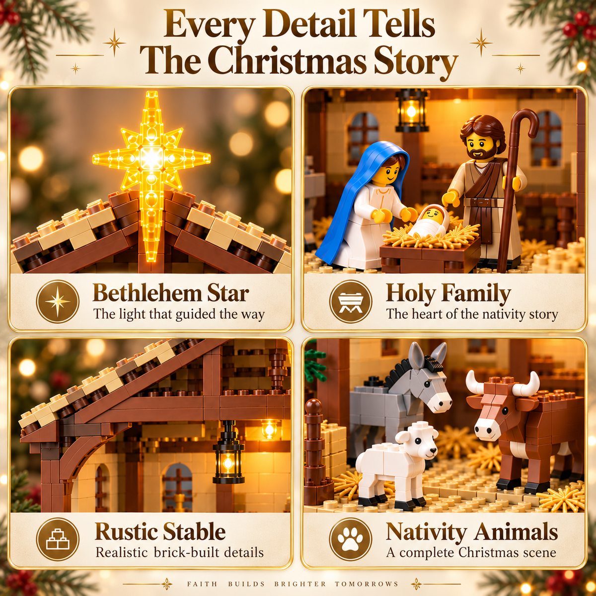 ✝️Build The Christmas Story – Nativity Scene Building Block Set