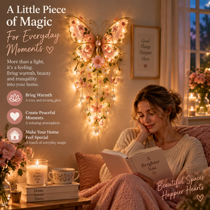 🔥Last Day 49%🦋 Butterfly Garden Light – Glowing Floral Wall Décor ✨