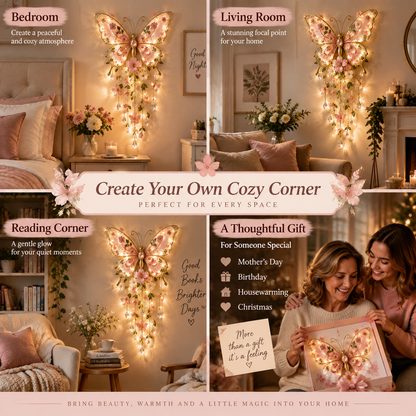 🔥Last Day 49%🦋 Butterfly Garden Light – Glowing Floral Wall Décor ✨