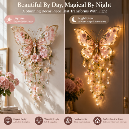 🔥Last Day 49%🦋 Butterfly Garden Light – Glowing Floral Wall Décor ✨