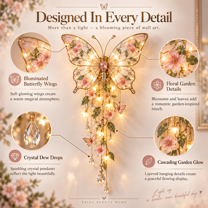 🔥Last Day 49%🦋 Butterfly Garden Light – Glowing Floral Wall Décor ✨