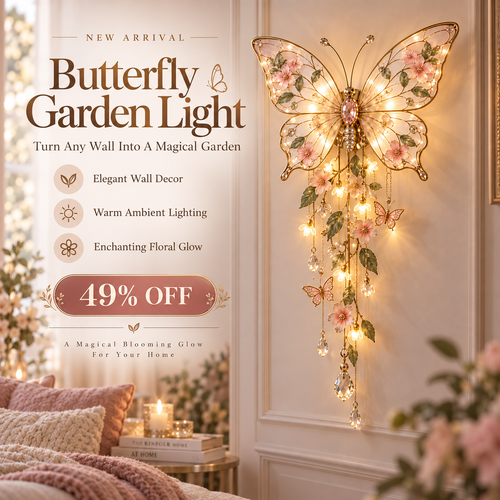 🔥Last Day 49%🦋 Butterfly Garden Light – Glowing Floral Wall Décor ✨