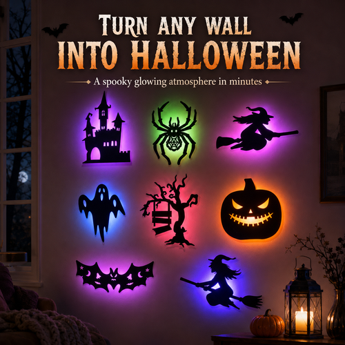 🔥 HALLOWEEN SPECIAL 🎃 30-Piece Glowing Wall Décor Set – Turn Any Wall Into a Spooky Night Scene 👻