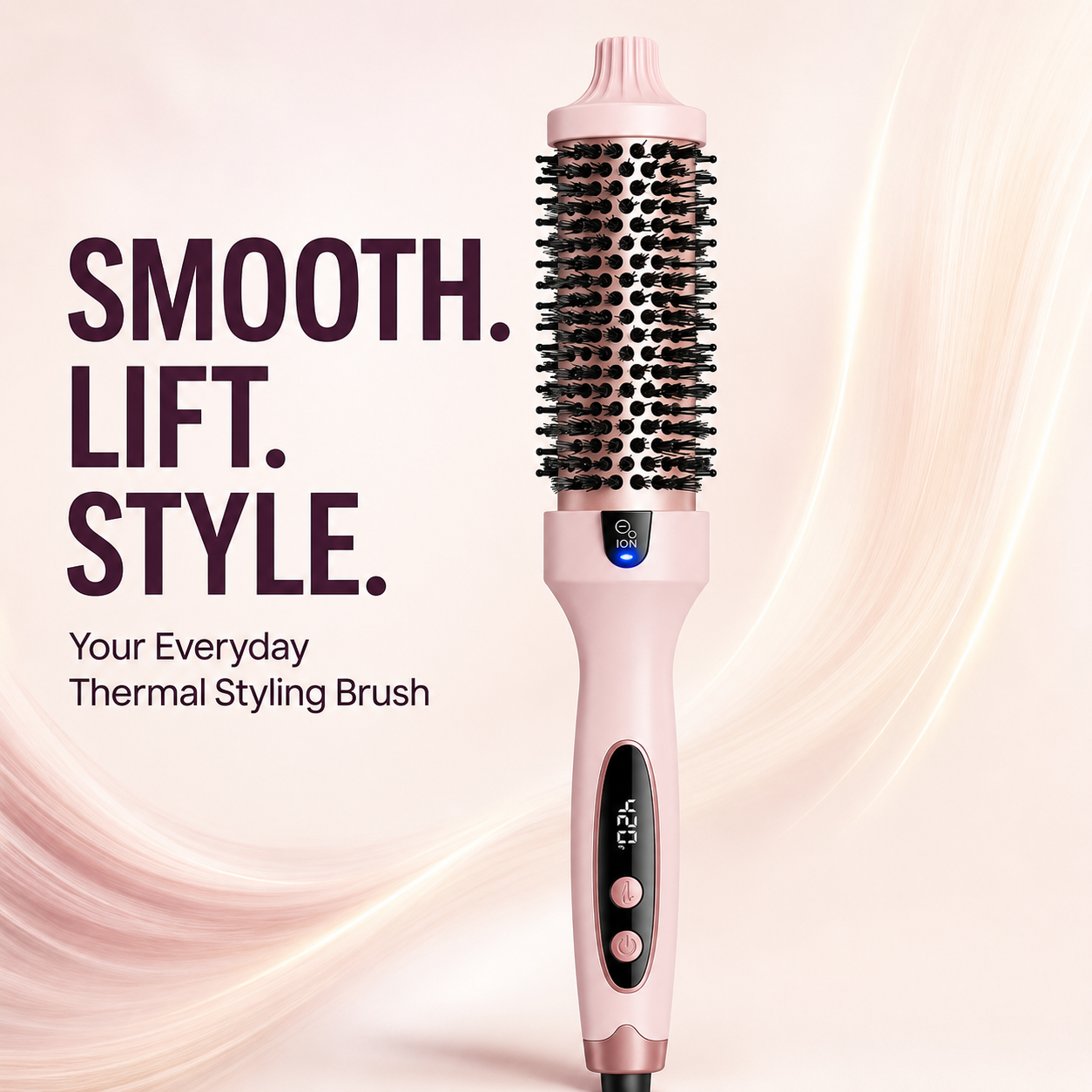 🔥 50% OFF Ionic Thermal Styling Brush ✨ Smooth, Volumize & Style with Ease