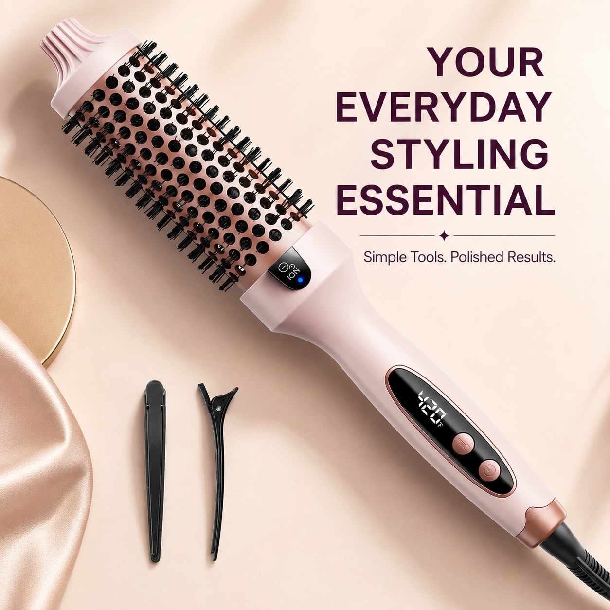 🔥 50% OFF Ionic Thermal Styling Brush ✨ Smooth, Volumize & Style with Ease