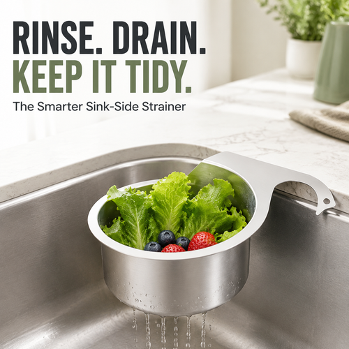 🎯 LIMITED-TIME SALE 🚩 304 Stainless Steel Swan Sink Strainer Basket — Hang, Rinse & Drain with Ease