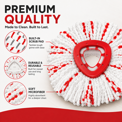 🔥 Limited-Time Sale Spin Mop Replacement Head ✨ Deep Clean, Super Absorbent & Reusable