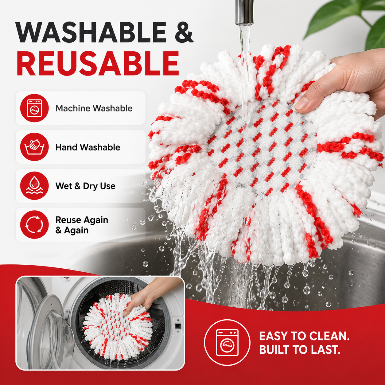 🔥 Limited-Time Sale Spin Mop Replacement Head ✨ Deep Clean, Super Absorbent & Reusable